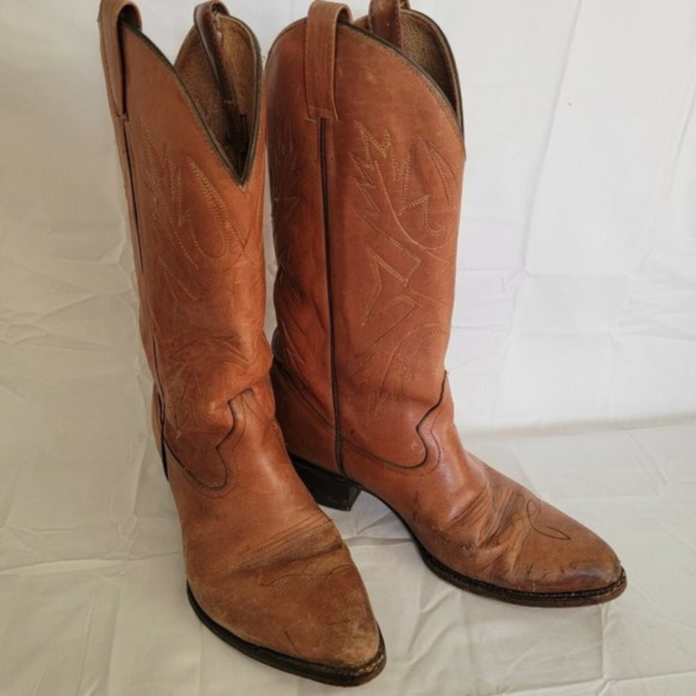 Vintage Morgan & Miller by Ben Miller Brown‎ Western Cowboy Boots 8.5 Approx.